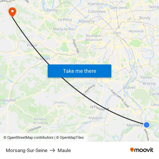 Morsang-Sur-Seine to Maule map