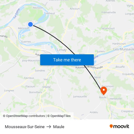 Mousseaux-Sur-Seine to Maule map