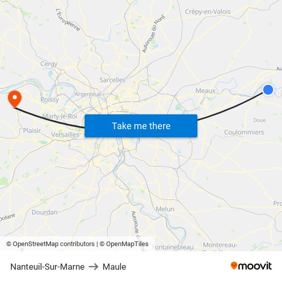 Nanteuil-Sur-Marne to Maule map