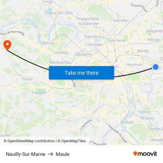 Neuilly-Sur-Marne to Maule map