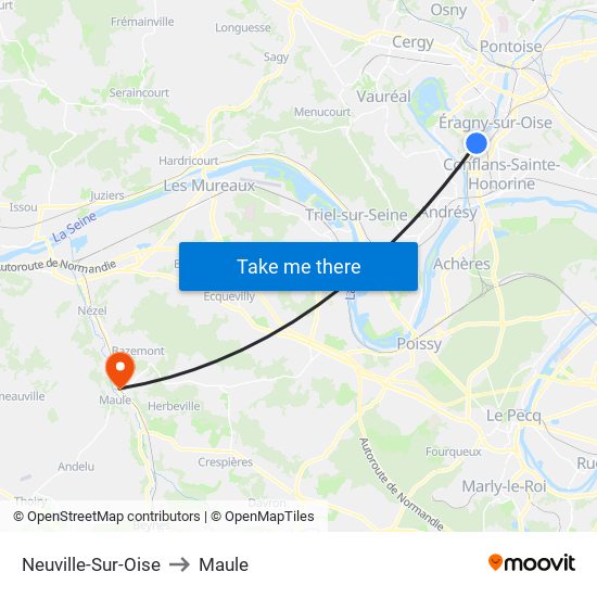 Neuville-Sur-Oise to Maule map