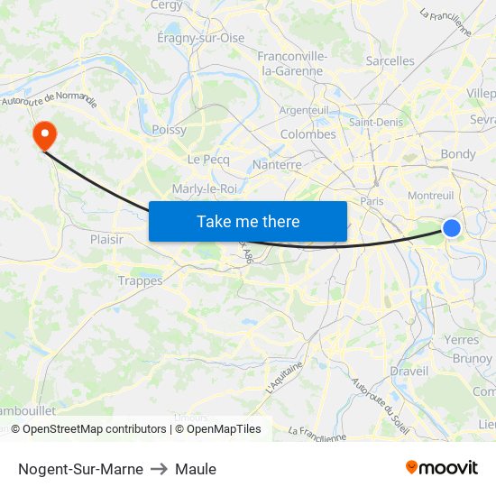 Nogent-Sur-Marne to Maule map