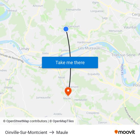 Oinville-Sur-Montcient to Maule map