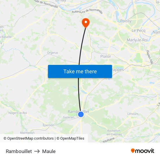 Rambouillet to Maule map