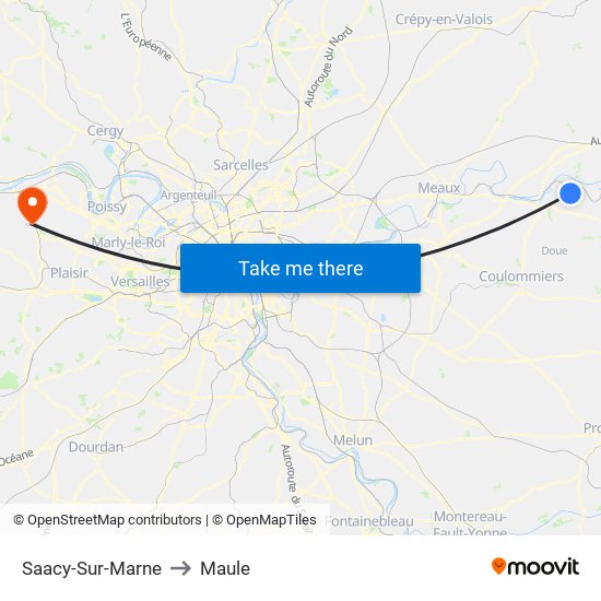 Saacy-Sur-Marne to Maule map