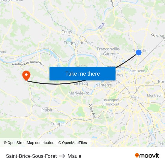 Saint-Brice-Sous-Foret to Maule map