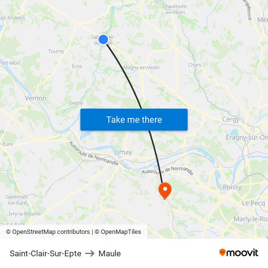 Saint-Clair-Sur-Epte to Maule map