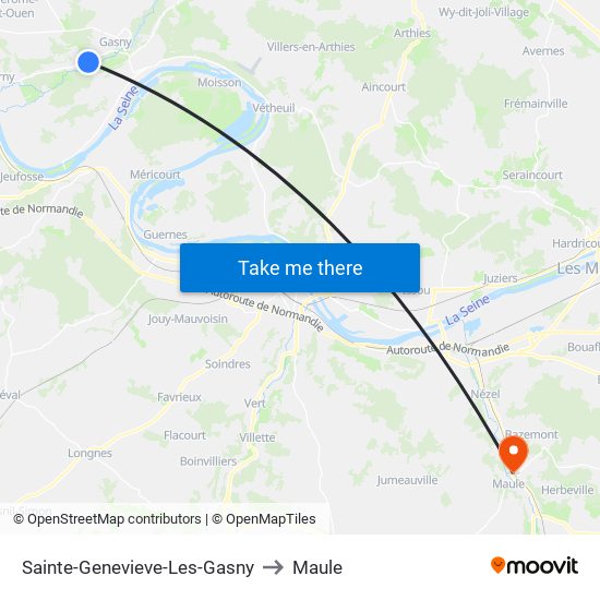Sainte-Genevieve-Les-Gasny to Maule map