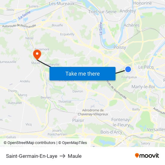 Saint-Germain-En-Laye to Maule map
