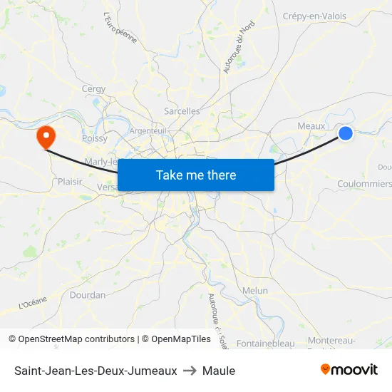Saint-Jean-Les-Deux-Jumeaux to Maule map