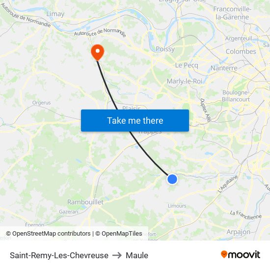 Saint-Remy-Les-Chevreuse to Maule map