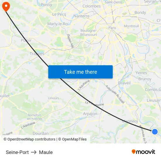 Seine-Port to Maule map