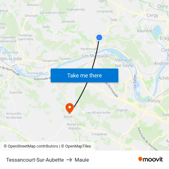 Tessancourt-Sur-Aubette to Maule map
