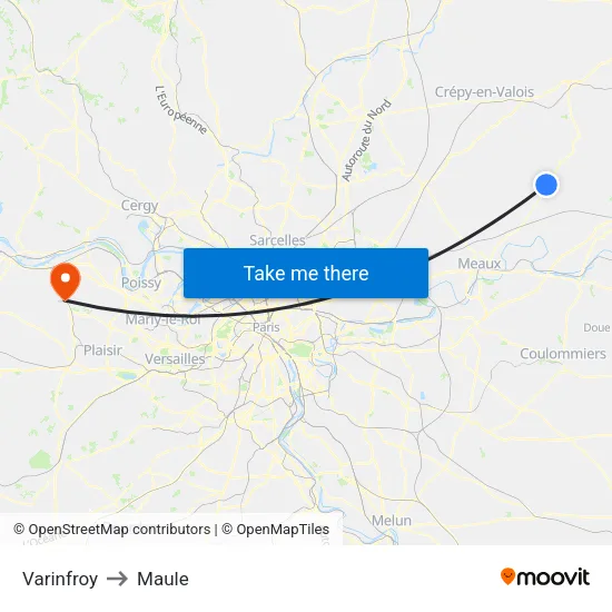 Varinfroy to Maule map