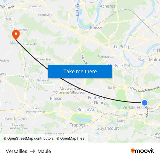 Versailles to Maule map