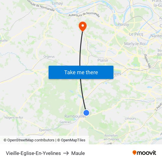 Vieille-Eglise-En-Yvelines to Maule map
