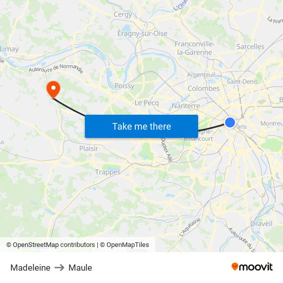 Madeleine to Maule map