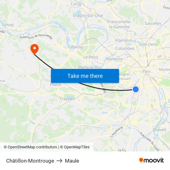 Châtillon-Montrouge to Maule map