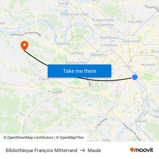 Bibliothèque François Mitterrand to Maule map