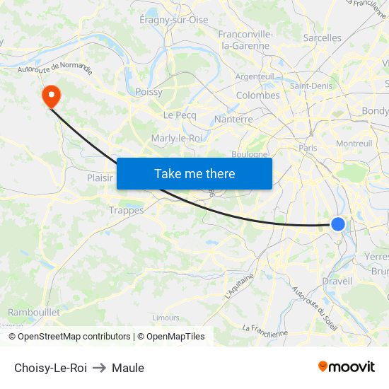 Choisy-Le-Roi to Maule map