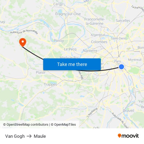 Van Gogh to Maule map