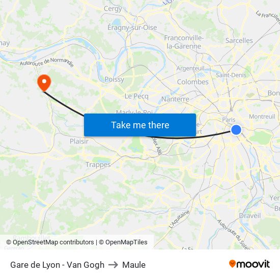 Gare de Lyon - Van Gogh to Maule map
