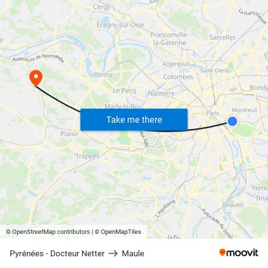 Pyrénées - Docteur Netter to Maule map
