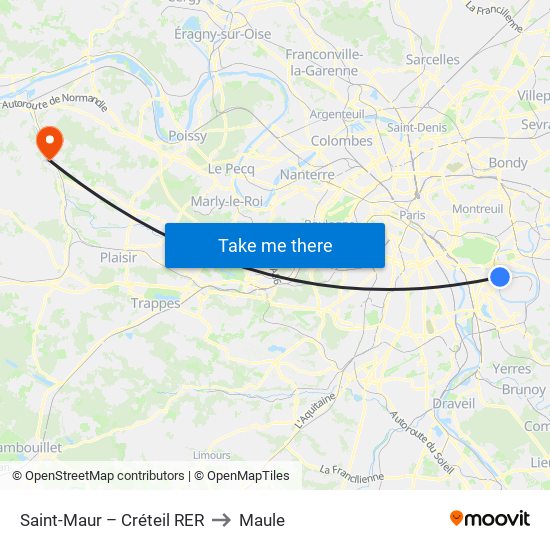 Saint-Maur – Créteil RER to Maule map