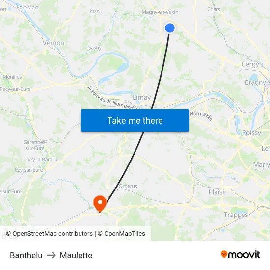 Banthelu to Maulette map