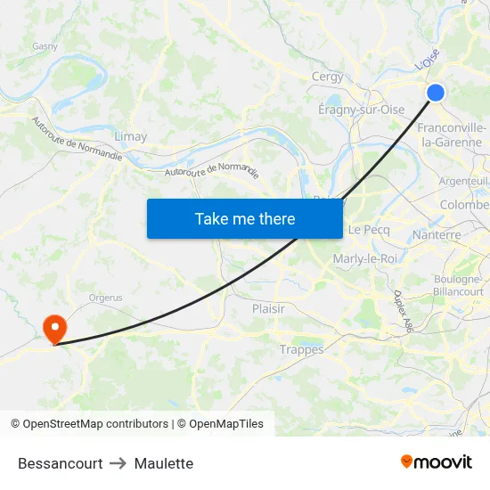 Bessancourt to Maulette map