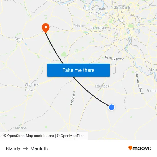 Blandy to Maulette map