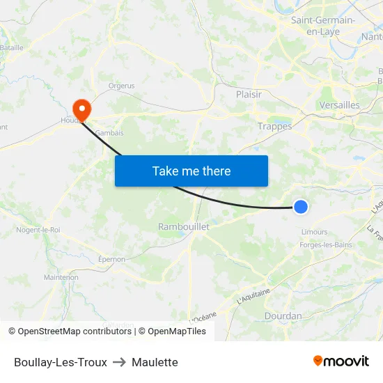 Boullay-Les-Troux to Maulette map