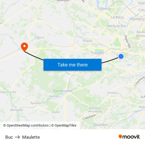 Buc to Maulette map