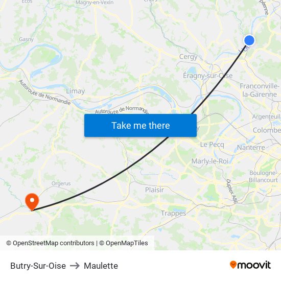 Butry-Sur-Oise to Maulette map