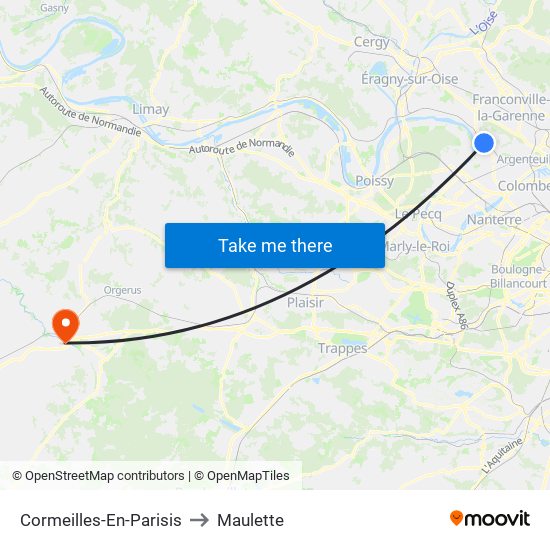 Cormeilles-En-Parisis to Maulette map