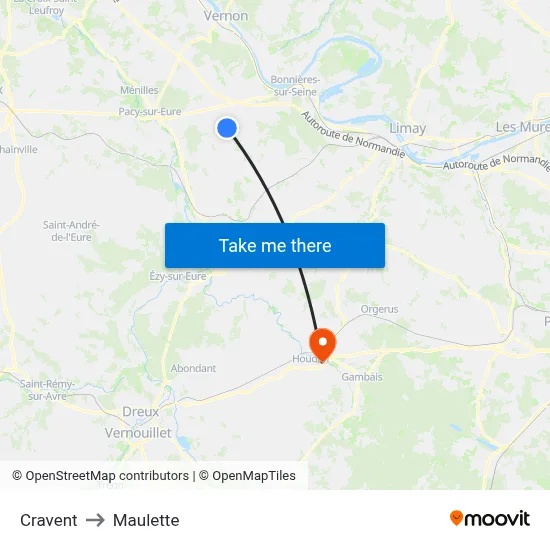 Cravent to Maulette map