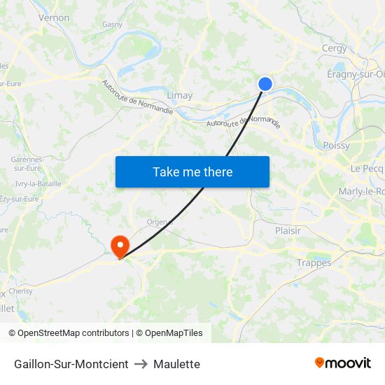 Gaillon-Sur-Montcient to Maulette map