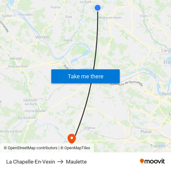 La Chapelle-En-Vexin to Maulette map