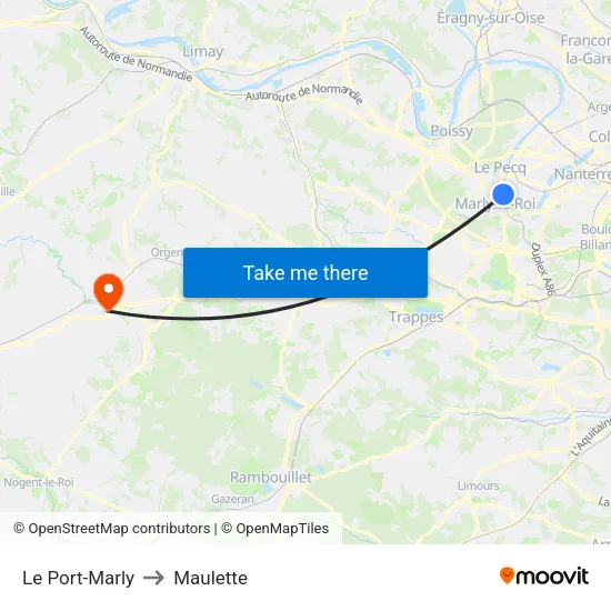 Le Port-Marly to Maulette map