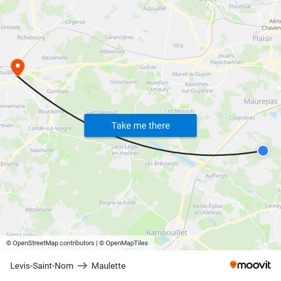 Levis-Saint-Nom to Maulette map