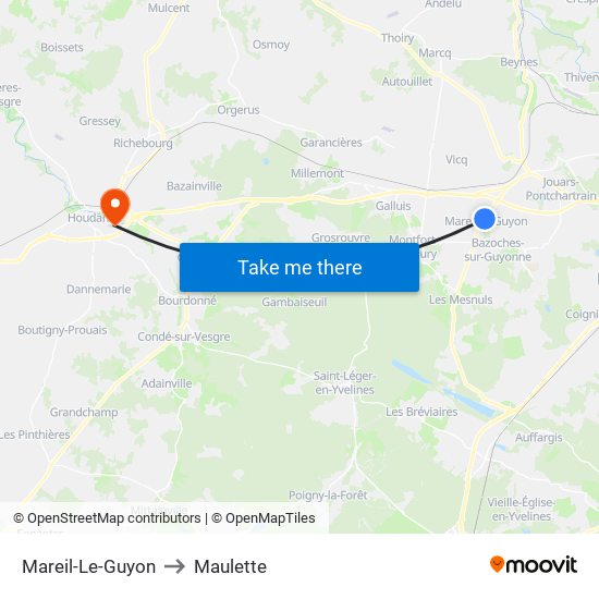 Mareil-Le-Guyon to Maulette map