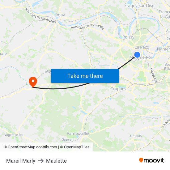 Mareil-Marly to Maulette map