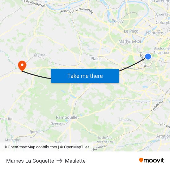 Marnes-La-Coquette to Maulette map