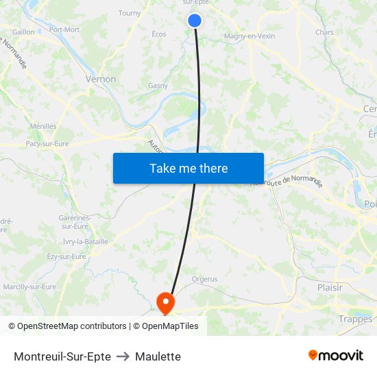Montreuil-Sur-Epte to Maulette map