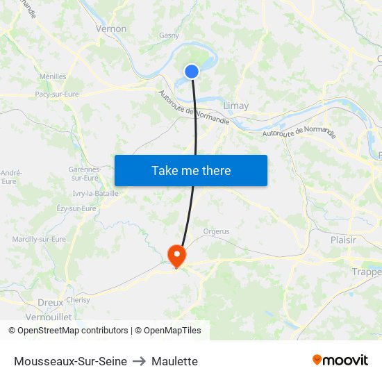 Mousseaux-Sur-Seine to Maulette map