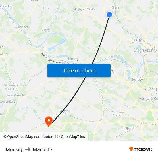 Moussy to Maulette map