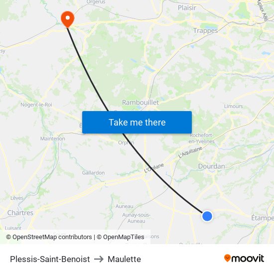 Plessis-Saint-Benoist to Maulette map