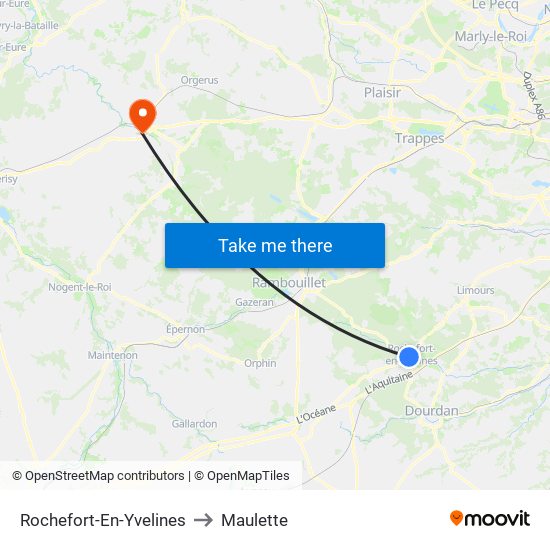 Rochefort-En-Yvelines to Maulette map