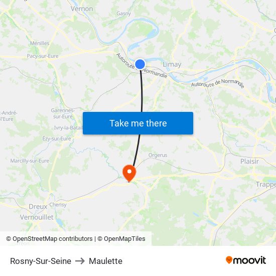 Rosny-Sur-Seine to Maulette map