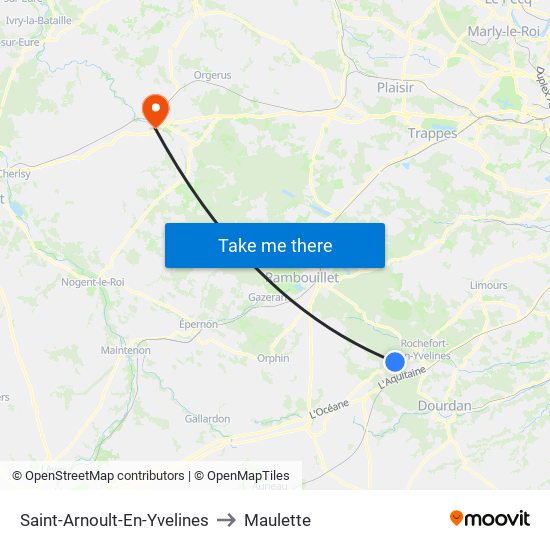 Saint-Arnoult-En-Yvelines to Maulette map